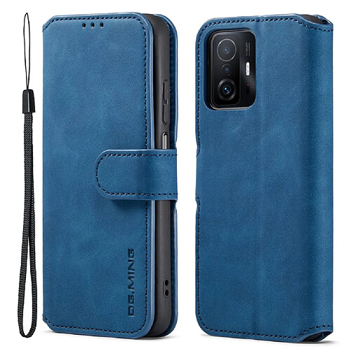 Etui en PU DG.MING style rétro avec support bleu pour votre Xiaomi 11T/11T Pro