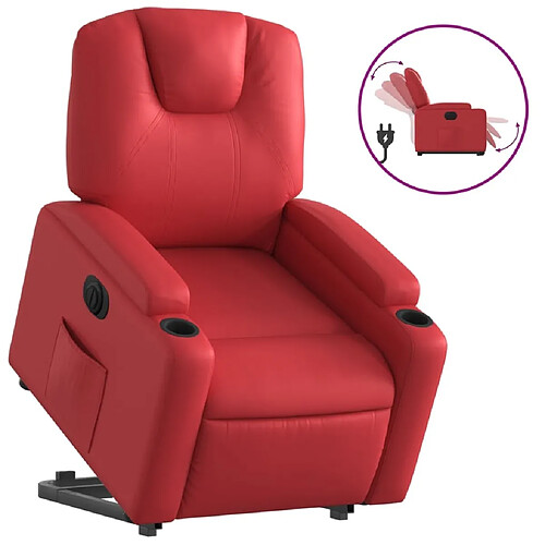 Maison Chic Fauteuil Relax pour salon, Fauteuil inclinable électrique rouge similicuir -GKD46557