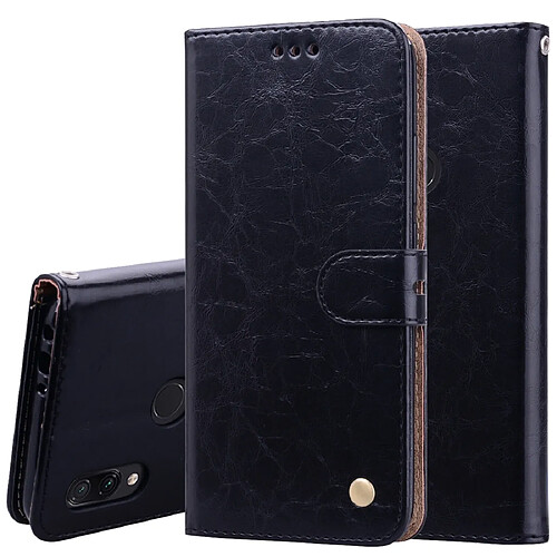 Wewoo Housse Coque Étui en cuir de style professionnel à texture flip à l'huile de cire horizontale pour Xiaomi Redmi 7avec supportlogements cartes et porte-monnaie noir