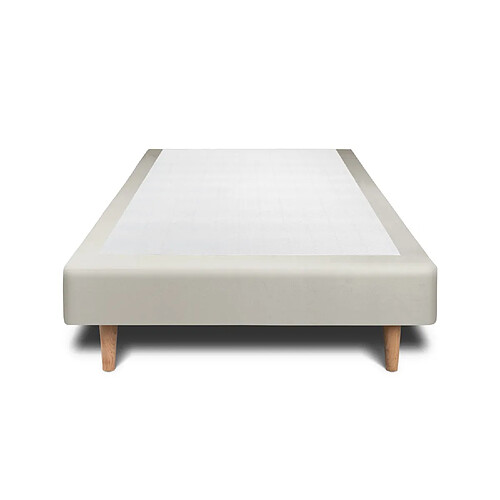 Sommeil de plomb Sommier Tapissier Velours Taupe 90x200 H35cm