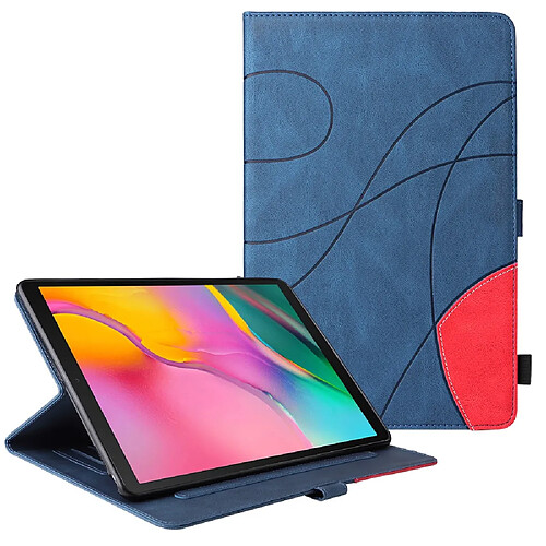 Etui en PU bicolore avec support et porte-cartes bleu pour votre Samsung Galaxy Tab A 10.1 (2019)/T510/T515