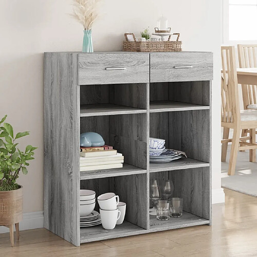 vidaXL Buffet sonoma gris 80x42,5x93 cm bois d'ingénierie