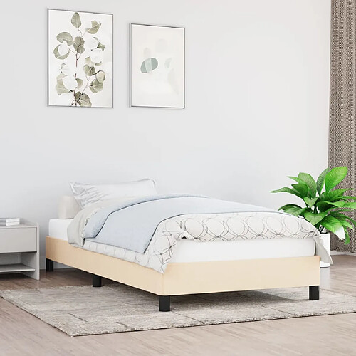 vidaXL Cadre de lit sans matelas crème 80x200 cm tissu