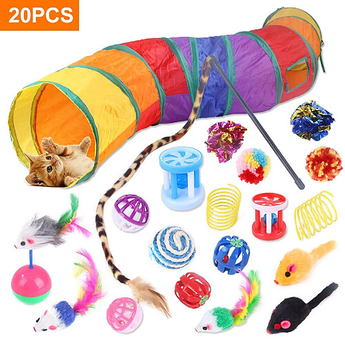 Universal Ensemble de 20 jouets pour chat souris à rouleaux chatons amusants exercices psycho-physiques puzzle jouets SMR88 | Jouets