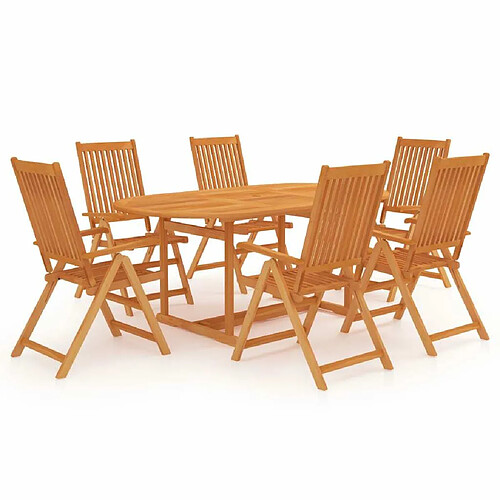 Maison Chic Salon de jardin 7 pcs - Table et chaises d'extérieur - Mobilier/Meubles de jardin Moderne Bois de teck massif -MN76317