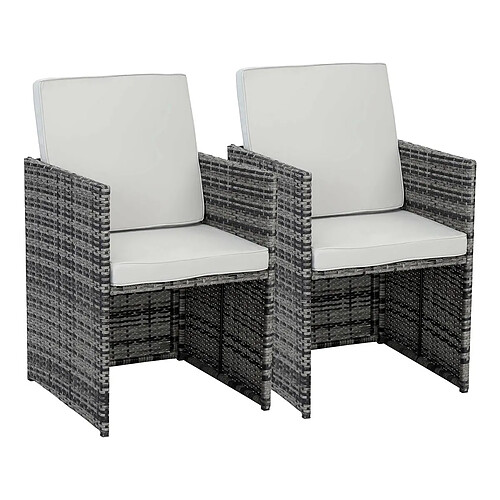 Habitat Et Jardin Lot de 2 fauteuils Chicago - Florida - Gris