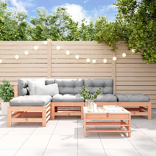 vidaXL Salon de jardin 6 pcs bois massif douglas