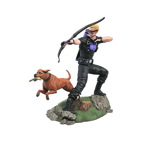 Diamond Select Toys Marvel Comic Gallery - Statuette Hawkeye with Pizza Dog 23 cm