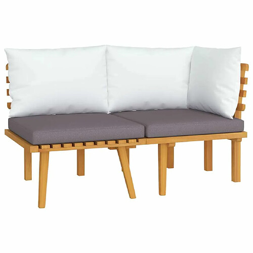 Maison Chic Salon de jardin 2 pcs avec coussins - Table et chaises d'extérieur - Mobilier/Meubles de jardin Moderne Bois d'acacia solide -MN96251