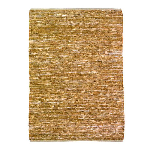 Thedecofactory SKIN - Tapis en cuir tressé jaune 160x230