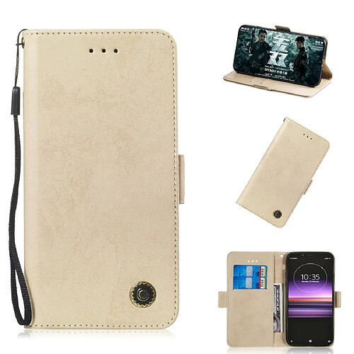 Wewoo Housse Coque Etui en cuir avec rabat horizontal multifonctionnel fente pour carte et support Sony Xperia L3 or