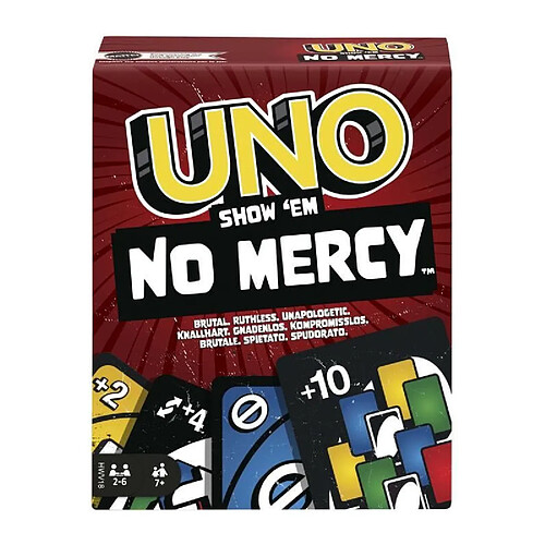 Mattel Games Jeu de cartes UNO SHOW EM NO MERCY - MATTEL - HWV18 - 56 cartes - Nouvelles regles impitoyables