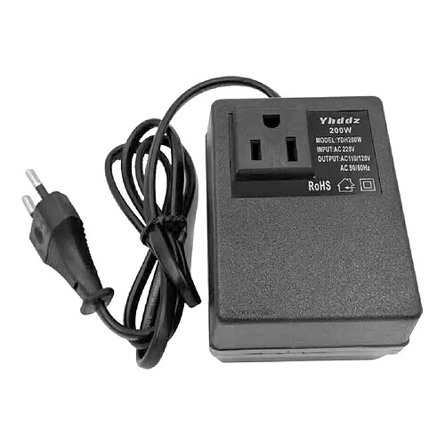 Convertisseur de Tension Adaptateur Alimentation 200W, 220V à 110V, Adaptateur de Voyage, Prise EU