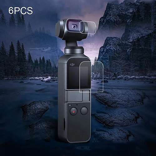 Wewoo Pièce détachée Protecteur d'objectif de 6 PCS + Film verre trempé pour écran pour OSMO Pocket Gimbal