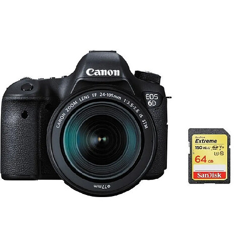 CANON EOS 6D KIT EF 24-105mm F3.5-5.6 IS STM + 64GB SD card