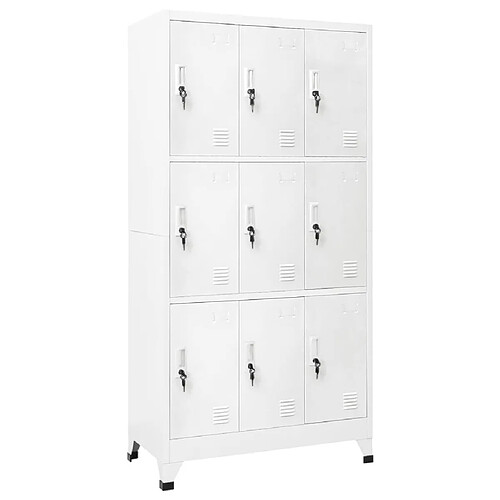 vidaXL Armoire à casier avec 9 compartiments Acier 90x45x180 cm Gris