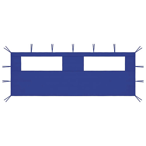 vidaXL Paroi latérale de belvédère avec fenêtres 6x2 m Bleu