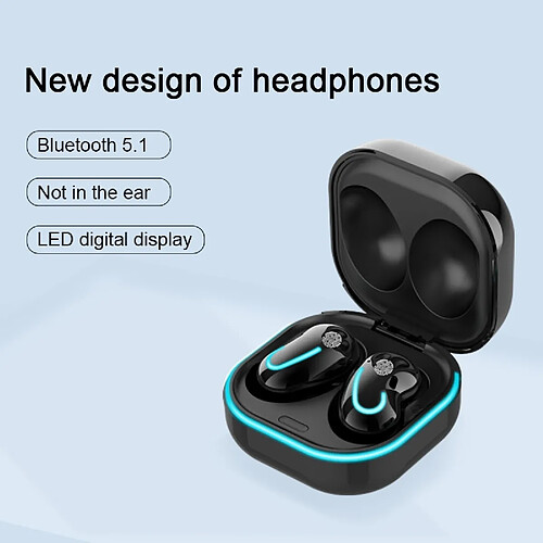 GUPBOO Écouteurs intra-auriculaires sans fil Bluetooth, écouteurs LED, casque de jeu, écouteurs Hi-Fi de sport pour téléphones mobiles Samsung