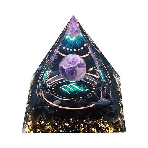 Totalcadeau Pyramide Orgonite Constellation du zodiaque Scorpion et améthyste