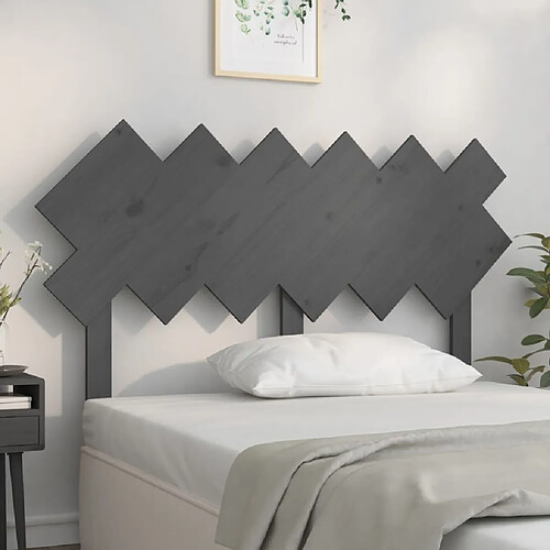 Maison Chic Tête de lit scandinave,Meuble de chambre Gris 132x3x81 cm Bois massif de pin -MN37289