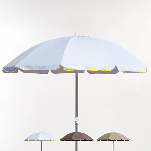 Beachline Parasol Mer Plage 220 Cm en Coton Épais Coupe-Vent Ed Limitée Rome, Couleur: Blanc