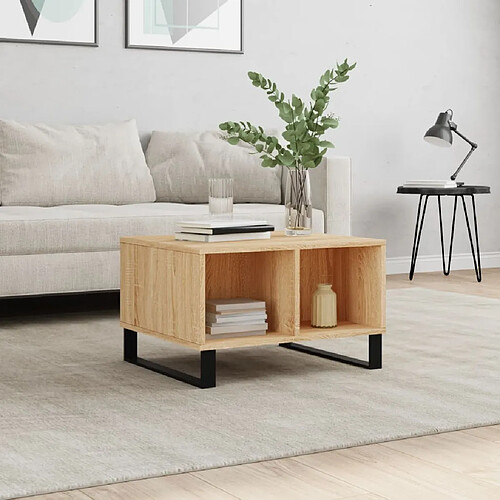 Maison Chic Table basse,Table Console Table d'appoint, Table pour salon Chêne sonoma 60x50x36,5 cm Bois d'ingénierie -MN10952