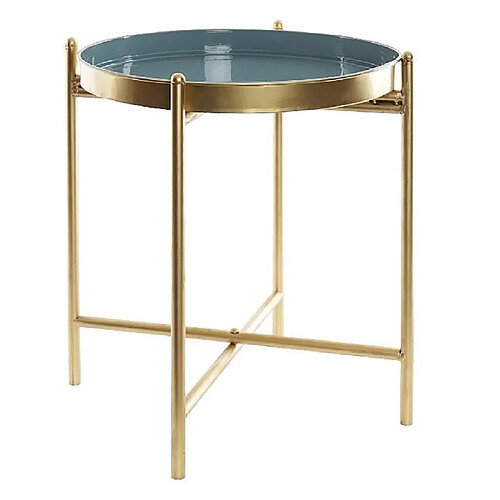 Pegane Table d'appoint ronde en métal coloris doré - diamètre 33 x hauteur 40 cm