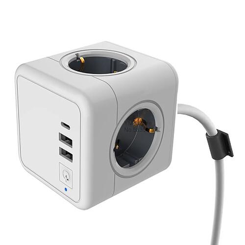 Universal PrisePlaque d'alimentation Prise UE Bande murale 4 prises 2 USB Un port C de type commutateur Câble d'extension de 1,5 m Chargeur multiplex