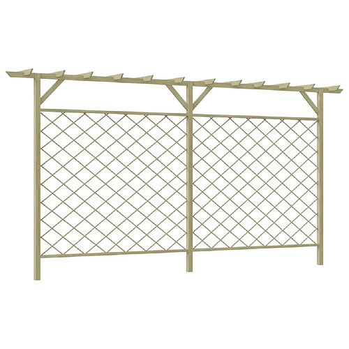 vidaXL Clôture à lattes de jardin avec pergola Bois