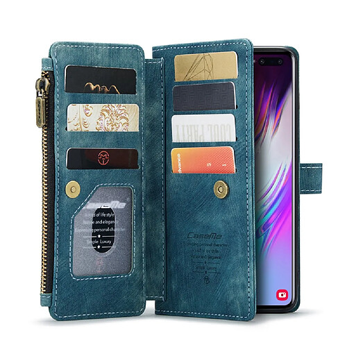 Caseme Etui en PU + TPU antichute, avec support et 10 porte-cartes vert pour votre Samsung Galaxy S10 Plus