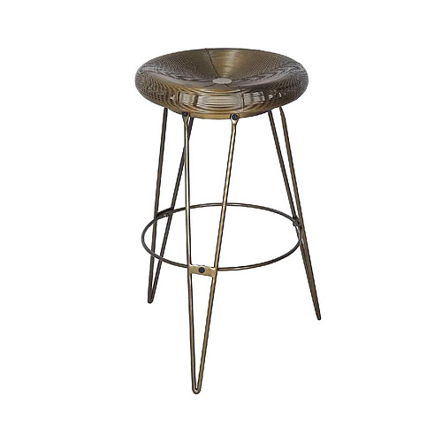 BOIS & CHIFFONS Tabouret de bar fil métal déco cuivre | Métal Step