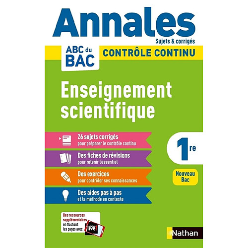 Enseignement scientifique 1re : contrôle continu : nouveau bac · Occasion