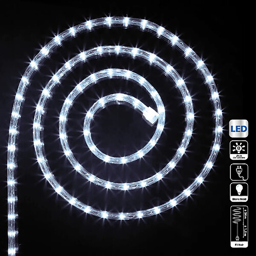 Feeric Lights And Christmas Guirlande tube LED d'extérieur - 24 m - Blanc froid