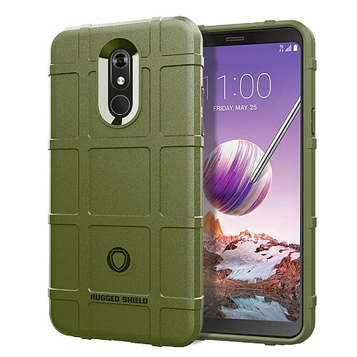 Wewoo Coque Souple Housse en silicone de protection de couverture pleine couverture antichoc pour LG Q Stylo 5 vert armée