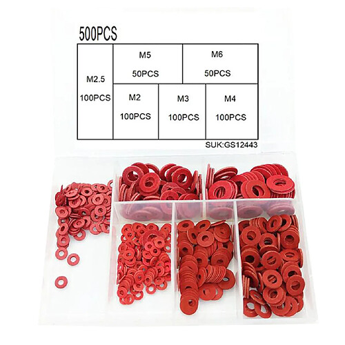 M2 M2.5 M3 M4 M5 M6 RONDELLES D'ÉTANCHÉITÉ PLATES EN FIBRE ROUGE JOINT DE RONDELLE ISOLANTE