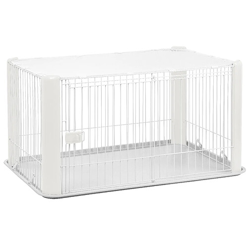 Iris Ohyama, parc pour chien / cage d'extérieur / enclos / chenil - Pet Circle - CLS-1130, plastique, blanc, 9,2 kg, 78,8 x 113 x 60 cm