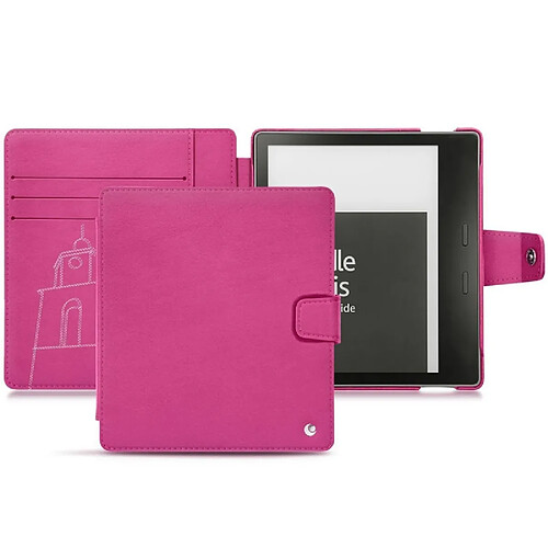 Housse cuir Amazon Kindle Oasis (2019) - Rabat portefeuille - Rose BB ( Pantone #DB599F ) - NOREVE