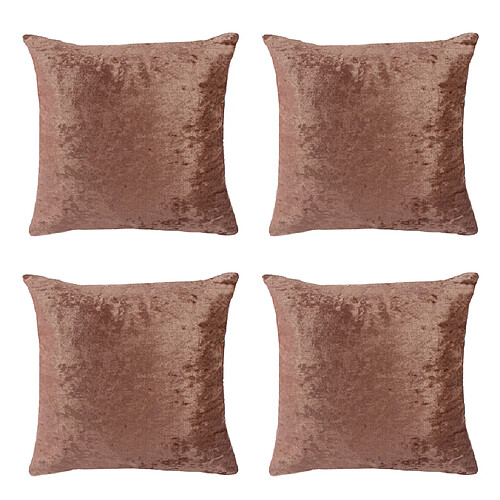 4pcs Carré Housses De Coussin En Velours Doux Canapé-lit