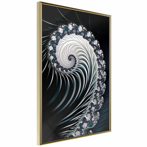 Paris Prix Affiche Murale Encadrée Fractal Spiral Negative 40 x 60 cm Or