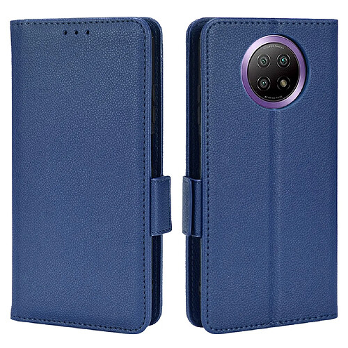 Etui en PU texture litchi, fermoir aimanté bleu foncé pour votre Xiaomi Redmi Note 9 5G/Note 9T 5G