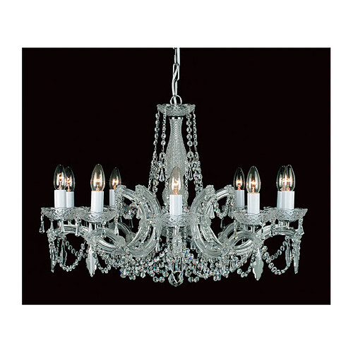 Lumière Chandelier sans abats jours Marie Chrome 40 Cm