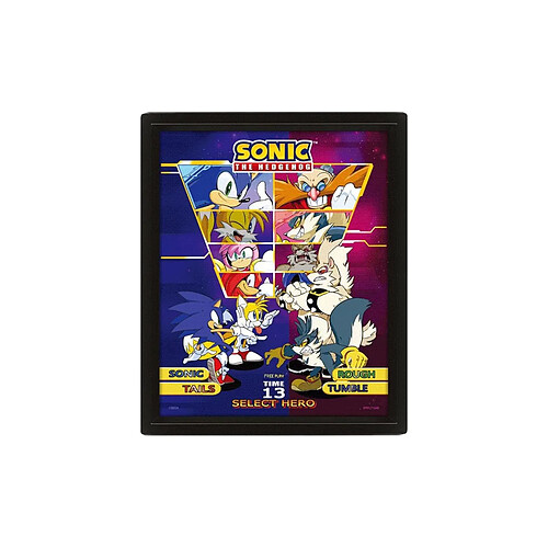 Pyramid International Sonic The Hedgehog - Poster encadré effet 3D Select Your Fighter 26 x 20 cm