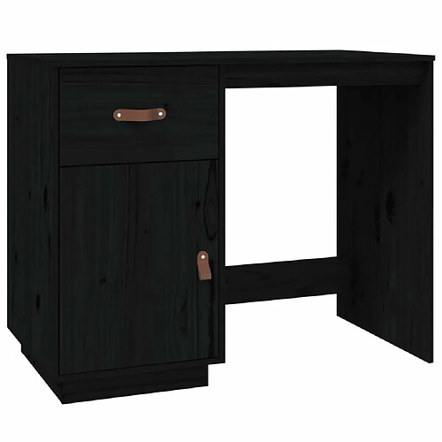 Maison Chic Bureau,Table de travail pour chambre Noir 95x50x75 cm Bois massif de pin -GKD42350