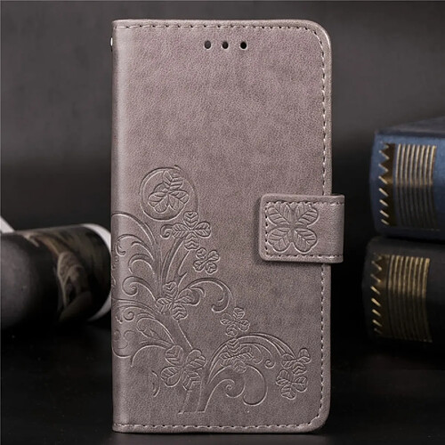 Wewoo Housse Coque Pour Motorola One Power (Note P30) Etui à rabat horizontal Fleurs G7 Pressed Flowers avec boucle magnétique et support, logements pour cartes porte-monnaie (Gris)