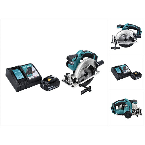 Makita DSS 611 RG1 Scie circulaire sans fil 18 V 165 mm + 1x Batterie 6,0 Ah + Chargeur