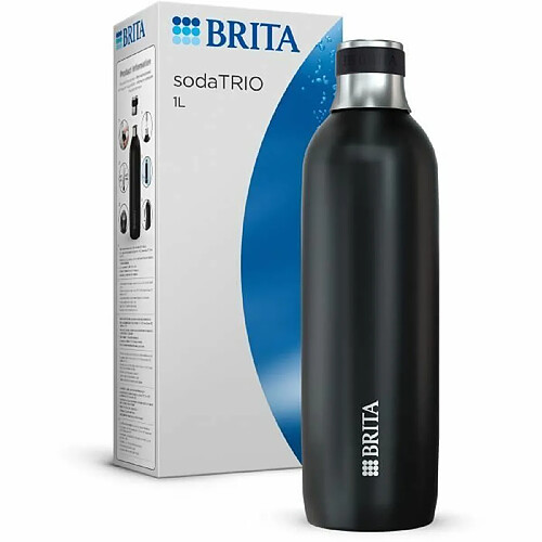 Bouteille BRITA pour sodaTRIO - acier inoxydable - 1L - noire