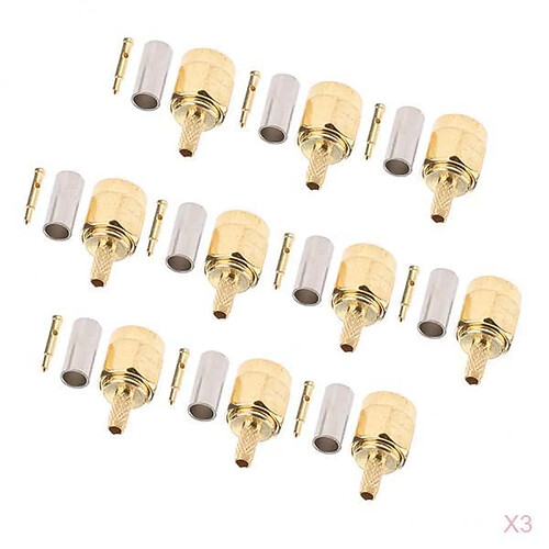 30 Pièces Connecteur SMA Mâle Broche à Sertir pour RG316 LMR100 RG174 RF COAXIAL