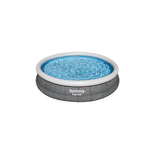 Piscine auto-portante ronde BESTWAY - 366 x 76 cm - 1249 L - motif rotin - Fast Set - 57443