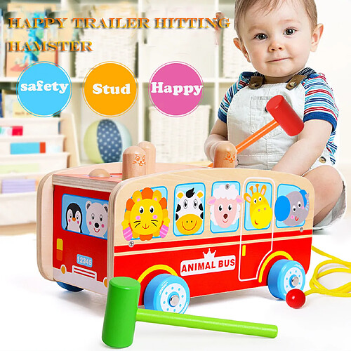 Beads Trailer bois pour les enfants corder Puzzle Jouets éducatifs pour les enfants