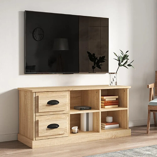 Maison Chic Meuble TV scandinave - Banc TV pour salon chêne sonoma 102x35,5x47,5 cm bois d'ingénierie -MN63298